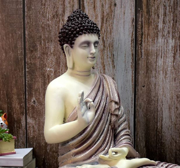 SWARNHOUSE DECORS® 1.25 FEET BLESSING BUDDHA IDOL ( GOLDEN BLEND PURPLE )