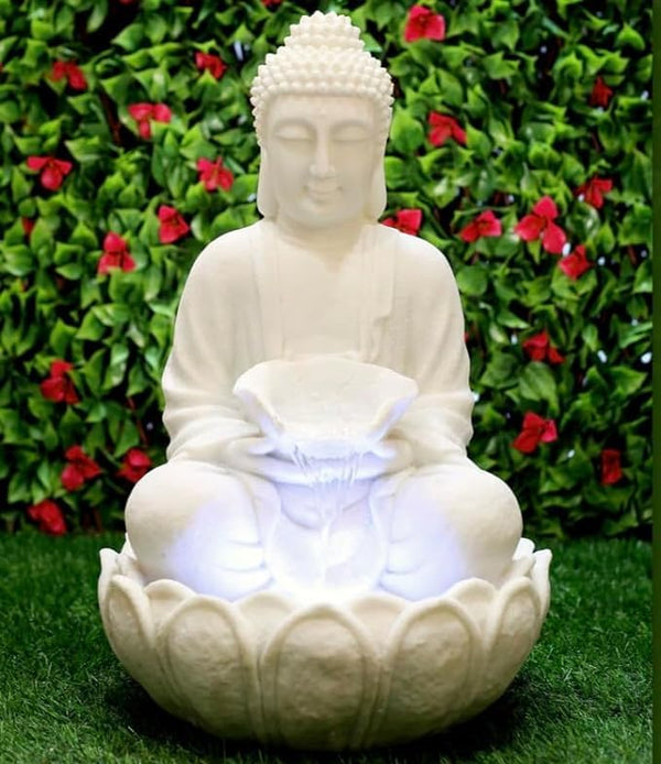 Buddha Fountain Sculpture 2 feet White