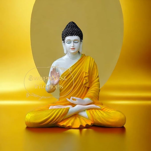 Buddha Sculpture Yellow Makeup