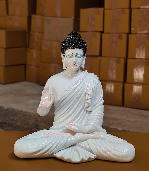 Buddha Sculpture White Makeup