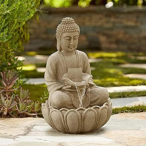 Buddha Fountain Sculpture 2 feet Brown