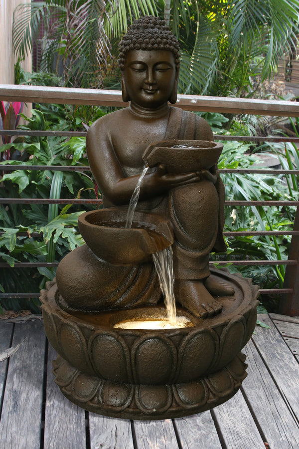 Buddha Fountain Sculpture 3 feet Coffe