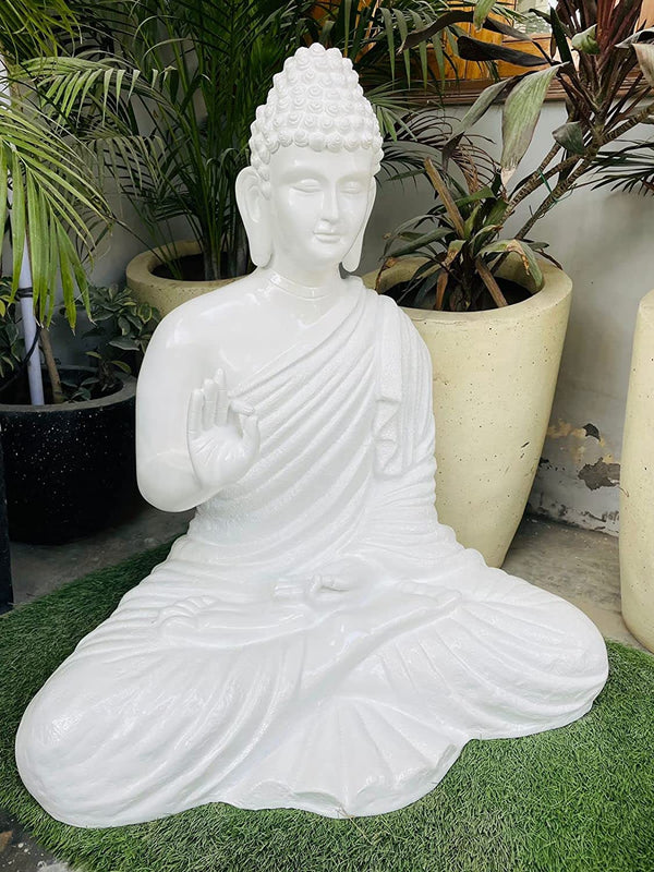SwarnHouse Blessing Ashirwad Buddha Statue Samadhi Idol Figurine 3 feet Fiber