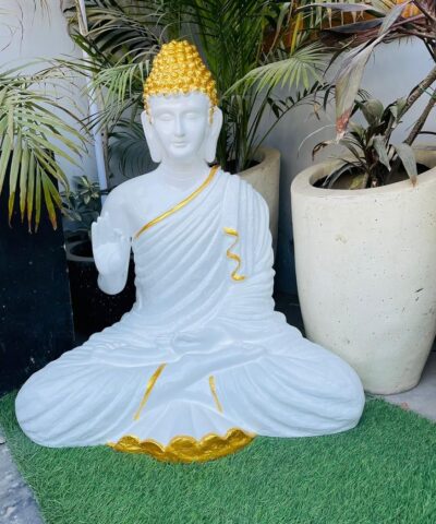 SwarnHouse Blessing Ashirwad Buddha Statue Samadhi Idol Figurine 3 feet Fiber