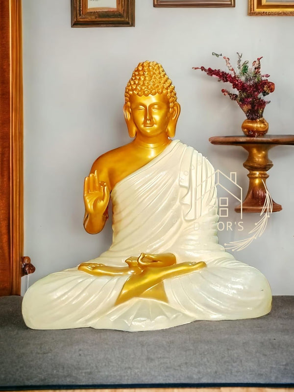 SwarnHouse Blessing Ashirwad Buddha Statue Samadhi Idol Figurine 3 feet Fiber