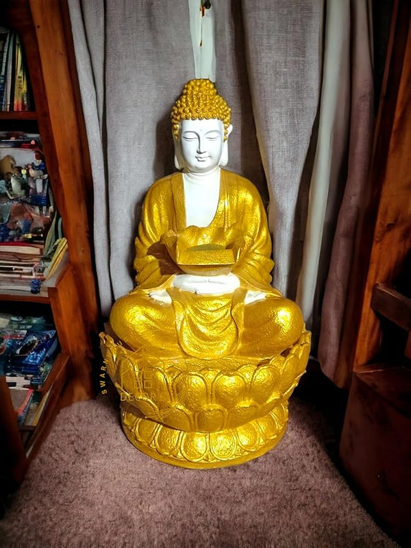 Buddha Fountain Sculpture 4 feet Golden