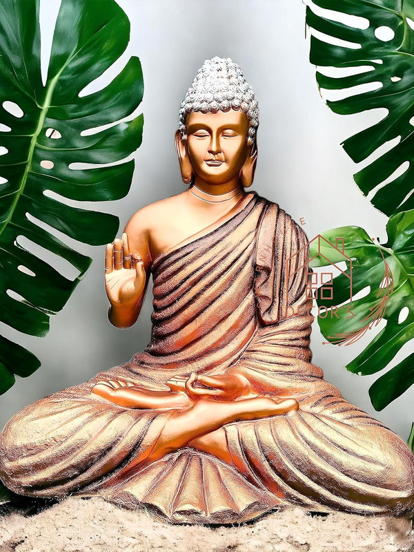 SwarnHouse Blessing Ashirwad Buddha Statue Samadhi Idol Figurine 3 feet Fiber