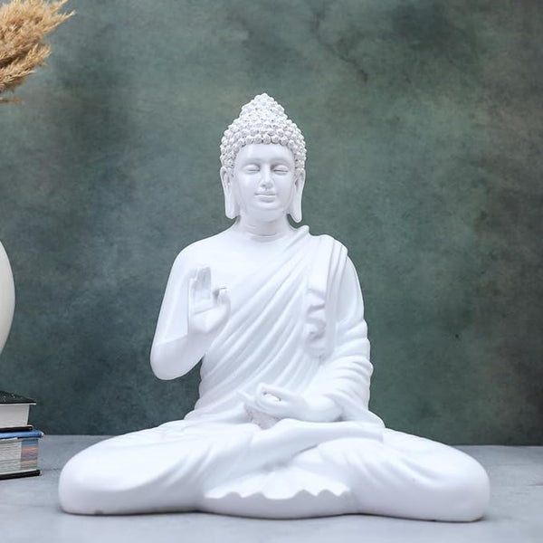 Buddha Sculpture Glossy White