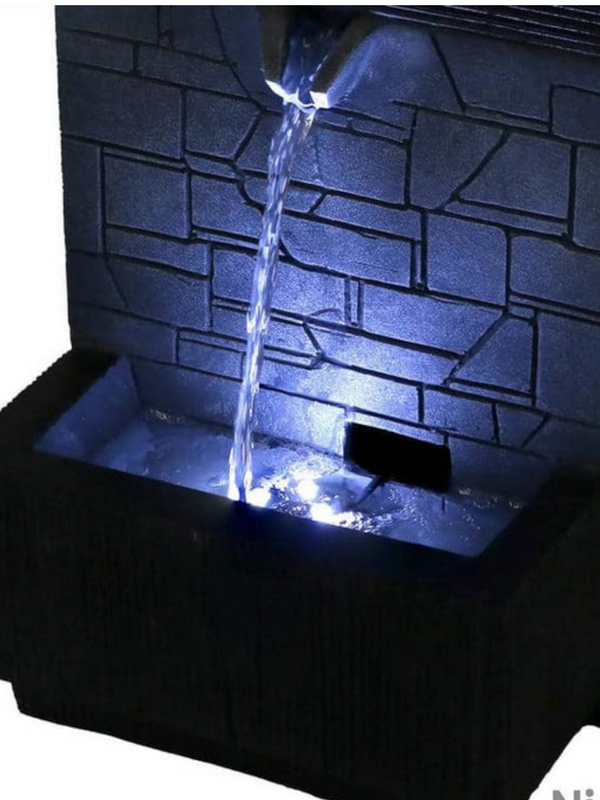 SwarnHouse Decor Brick Wall Indoor and Outdoor Water Fountain with LED Light for Home & Garden