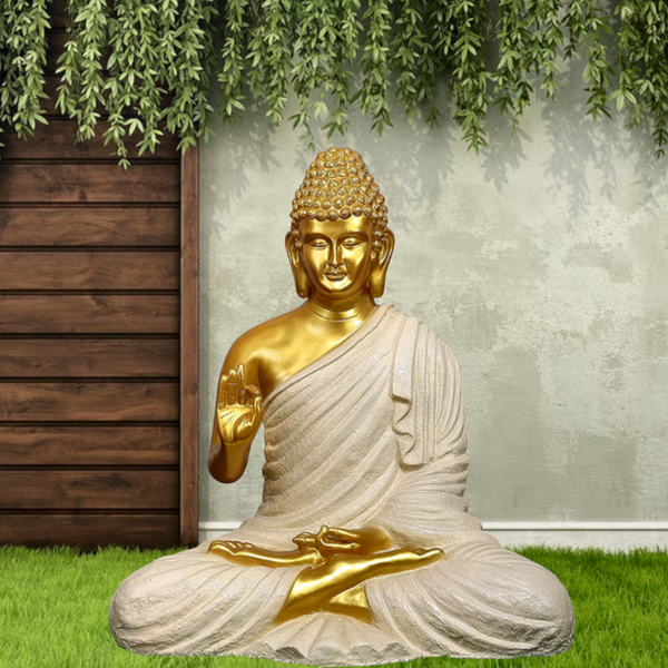 Swarn House Beautiful Sitting Buddha Idol Statue for Home & Garden – Big Size 3 Feet