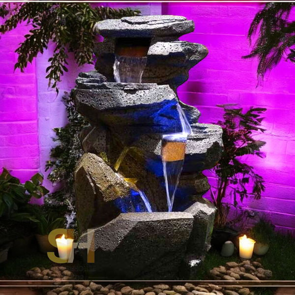 Rock Waterfall Water Fountain for Home & Garden