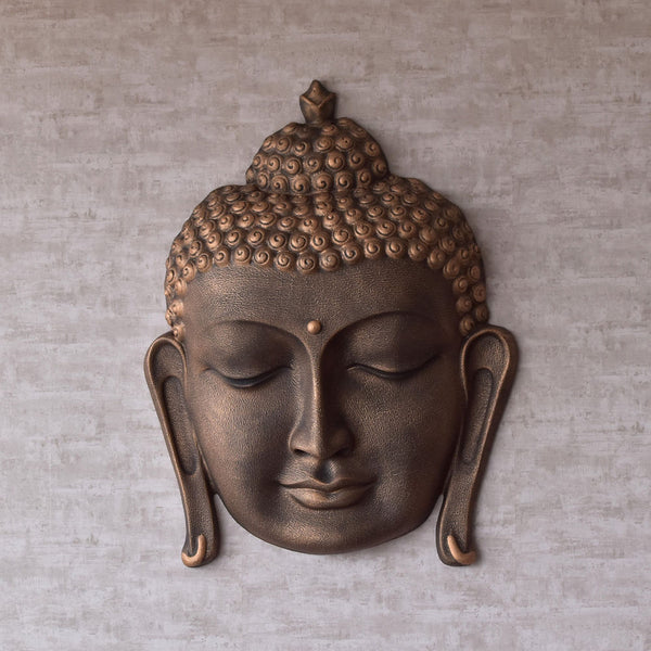 Buddha Face Wall Brown Antique