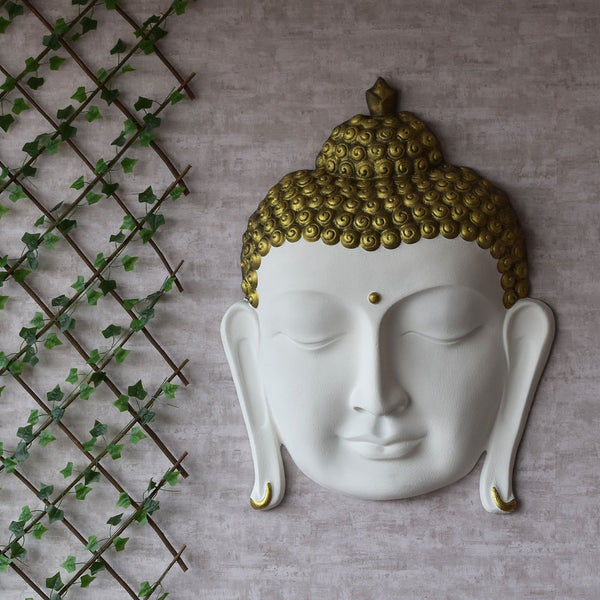 Buddha Face Wall White