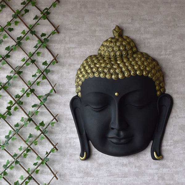 Buddha Face Wall Black