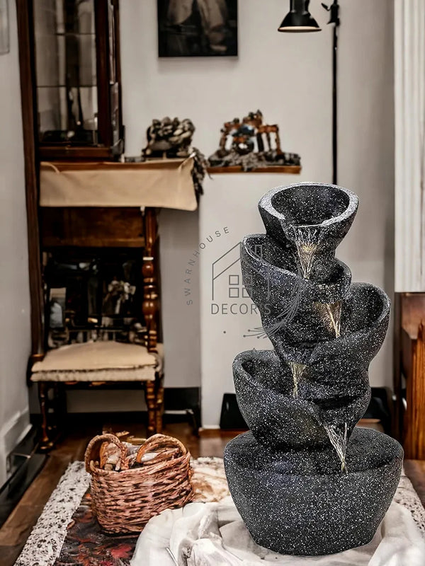 5 step small stone fountain