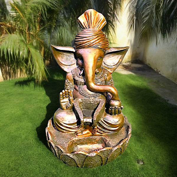 Ganesha Fountain Sculpture 2 feet Antique